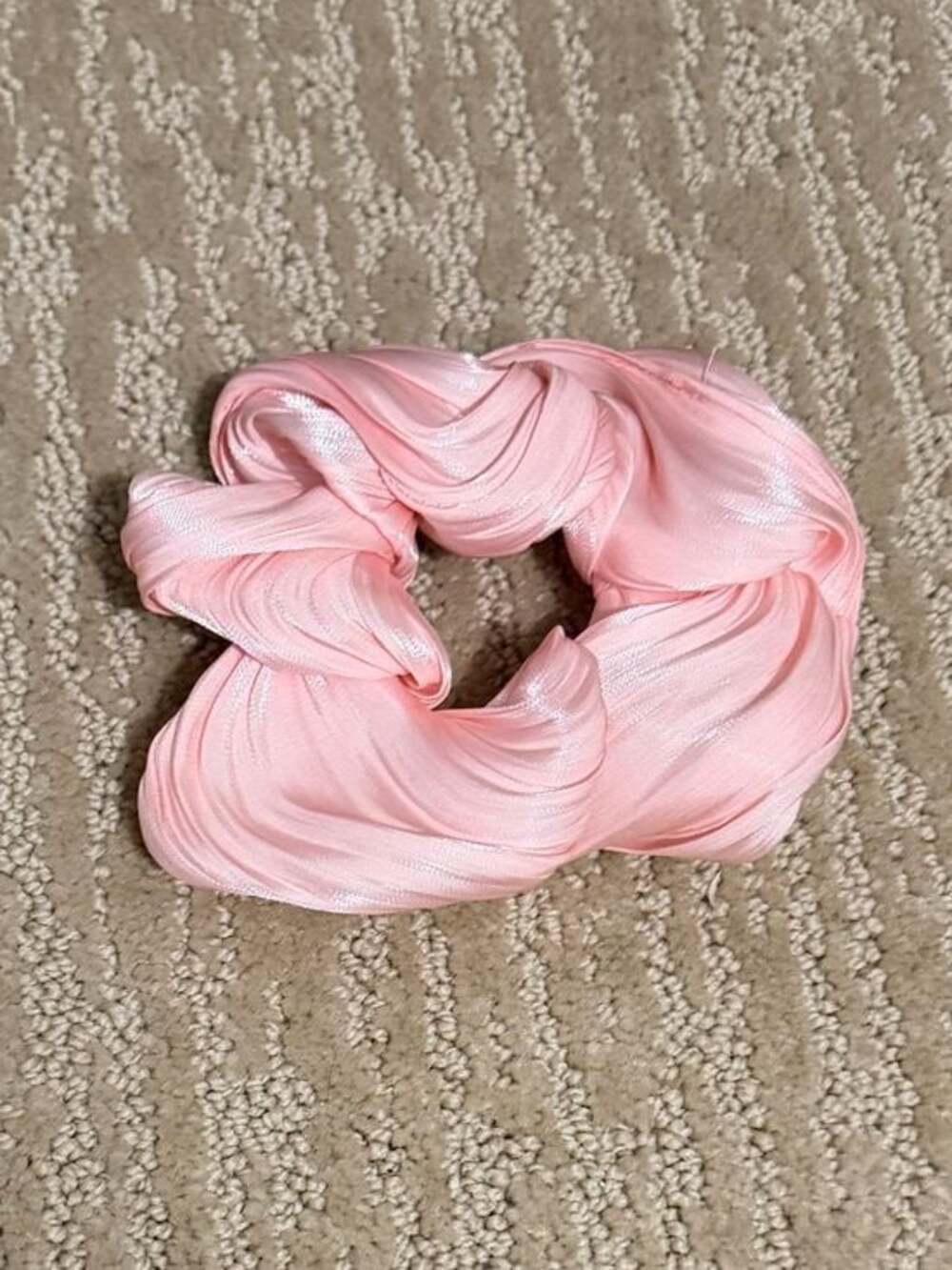 Kaxi Light Pink Satin Scrunchie